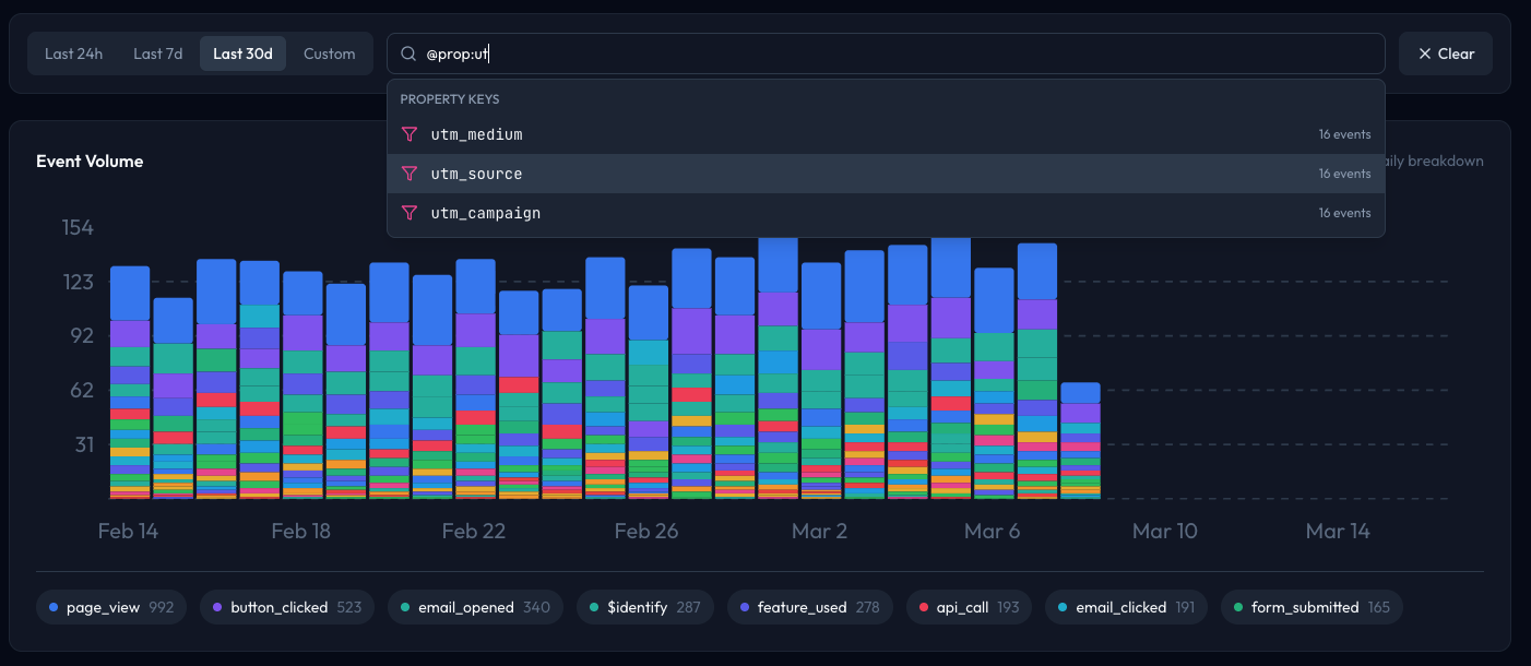 Event Explorer search bar
